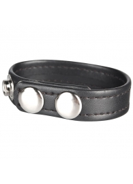 Кольцо на пенис из искусственной кожи на клепках SNAP COCK RING - BlueLine - в Подольске купить с доставкой