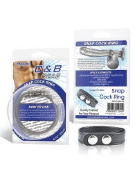 Кольцо на пенис SNAP COCK RING из искусственной кожи на клепках - BlueLine - в Подольске купить с доставкой