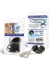 Утяжка для мошонки из искусственной кожи с цепочками PARACHUTE BALL STRETCHER - BlueLine - купить с доставкой в Подольске