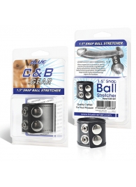 Хомут-утяжка для мошонки из искусственной кожи на клепках SNAP BALL STRETCHER - BlueLine - купить с доставкой в Подольске