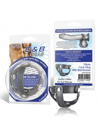 Кольцо на пенис с разделителем мошонки из искусственной кожи на клепках T-STYLE COCK RING - BlueLine - купить с доставкой в Подольске