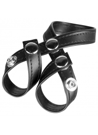 Разделитель мошонки из искусственной кожи на клепках 8 STYLE BALL DIVIDER - BlueLine - купить с доставкой в Подольске