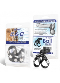 Разделитель мошонки из искусственной кожи на клепках 8 STYLE BALL DIVIDER - BlueLine - купить с доставкой в Подольске