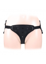 Черный пояс-трусики в комплекте с коннектором и насадкой - Notabu - купить с доставкой в Подольске