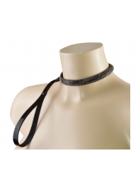 Эффектный сверкающий ошейник с поводком  Гламур - Sitabella - купить с доставкой в Подольске