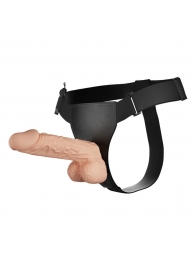 Телесный женский вибрострапон на ремешках с проводным пультом - Baile - купить с доставкой в Подольске