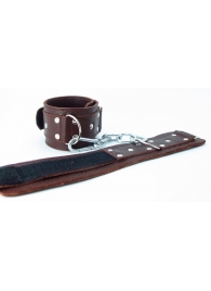 Коричневые кожаные оковы с клепками - БДСМ Арсенал - купить с доставкой в Подольске