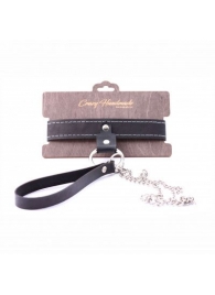 Узкий однослойный ошейник с поводком - Crazy Handmade - купить с доставкой в Подольске