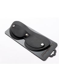 Черная кожаная маска на глаза со съемной шторкой - Crazy Handmade - купить с доставкой в Подольске