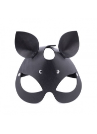 Черная кожаная маска  Кошка  с маленькими ушками - Crazy Handmade - купить с доставкой в Подольске