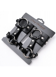 Черные наручники с креплением на кисть руки - Crazy Handmade - купить с доставкой в Подольске
