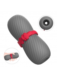 Серый эластичный мастурбатор с утяжкой - S-HANDE - в Подольске купить с доставкой