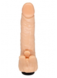 Телесная гелевая насадка-фаллос с клиторальными лепестками - 18,5 см. - LOVETOY (А-Полимер) - купить с доставкой в Подольске