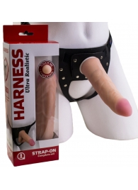 Страпон Харнесс из двух предметов: трусики с плугом и насадка-фаллос - 18 см. - LOVETOY (А-Полимер) - купить с доставкой в Подольске