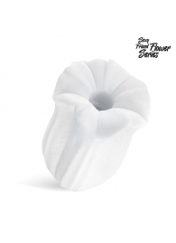 Белый нереалистичный мастурбатор в форме бутона цветка Datura - 1137 - в Подольске купить с доставкой