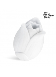 Белый нереалистичный мастурбатор в форме бутона цветка Lotus - 1137 - в Подольске купить с доставкой
