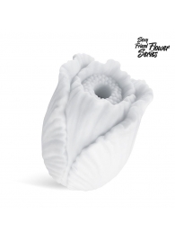 Белый нереалистичный мастурбатор в форме бутона цветка Tulips - 1137 - в Подольске купить с доставкой