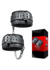 Черные кожаные оковы на цепочке с карабинами - Notabu - купить с доставкой в Подольске