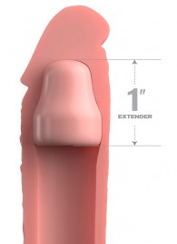 Телесная насадка-удлинитель 1 Inch Silicone X-tension - 17,8 см. - Pipedream - в Подольске купить с доставкой