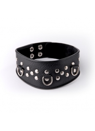 Кожаный черный ошейник с велюровой подкладкой - Sitabella - купить с доставкой в Подольске