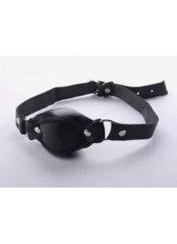 Чёрный кожаный кляп на регулируемых ремешках - Sitabella - купить с доставкой в Подольске