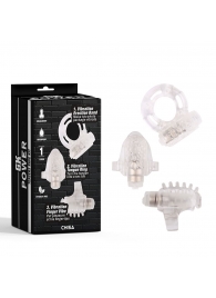 Набор из 3 прозрачных эрекционных колец с вибрацией Teasers Ring Kit - Chisa - в Подольске купить с доставкой