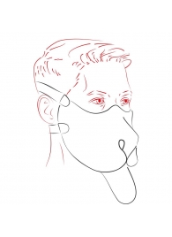 Красная неопреновая маска  Дог - Sitabella - купить с доставкой в Подольске