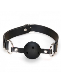 Черный кляп с отверстиями для дыхания - Lux Fetish - купить с доставкой в Подольске