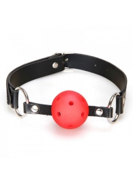 Кляп-шарик на ремне с возможностью дышать - Lux Fetish - купить с доставкой в Подольске