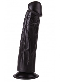 Упругий чёрный фаллоимитатор на подошве-присоске - 18,8 см. - LOVETOY (А-Полимер)