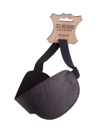 Чёрная широкая кожаная маска на глаза - Sitabella - купить с доставкой в Подольске