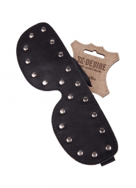 Черная кожаная маска на глаза с заклепками - Sitabella - купить с доставкой в Подольске