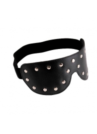 Черная кожаная маска на глаза с заклепками - Sitabella - купить с доставкой в Подольске