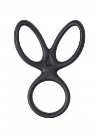 Черное тройное кольцо на пенис Kraken - A-toys - в Подольске купить с доставкой