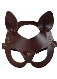 Коричневая кожаная маска  Кошечка - Sitabella - купить с доставкой в Подольске