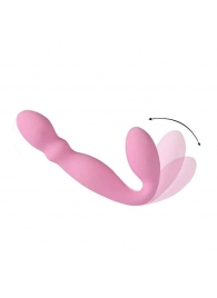 Розовый безремневой вибрострапон - 17,8 см. - SHEQU - купить с доставкой в Подольске