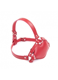 Красный кляп-губки с фаллоимитатором на регулируемых ремешках - Notabu - купить с доставкой в Подольске