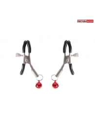 Серебристые зажимы на соски с шариками - Notabu - купить с доставкой в Подольске