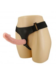 Гладкий фаллоимитатор с крупной головкой на ремешках - 19,7 см. - Baile - купить с доставкой в Подольске