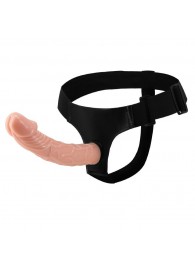 Гладкий фаллоимитатор с крупной головкой на ремешках - 19,7 см. - Baile - купить с доставкой в Подольске