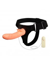 Фаллопротез с ребристым основанием на трусиках с вибрацией - 18 см. - Baile - купить с доставкой в Подольске