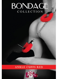Красные меховые оковы на ноги BONDAGE - Lola Games - купить с доставкой в Подольске