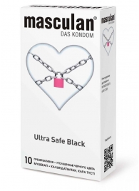 Ультрапрочные презервативы Masculan Ultra Safe Black - 10 шт. - Masculan - купить с доставкой в Подольске