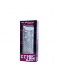 Прозрачная насадка на пенис с шипами и стимулятором клитора - 14,2 см. - Baile - в Подольске купить с доставкой