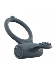 Серое перезаряжаемое эрекционное кольцо с вибрацией Power Clit - Dorcel - в Подольске купить с доставкой