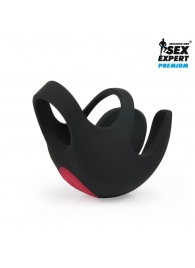 Черная вибронасадка на пенис и мошонку Sex Expert - Sex Expert - в Подольске купить с доставкой