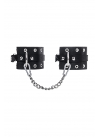 Черные кожаные однослойные оковы с люверсами - Pecado - купить с доставкой в Подольске
