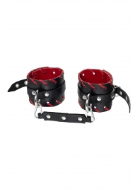 Черно-красные оковы из натуральной кожи - Pecado - купить с доставкой в Подольске