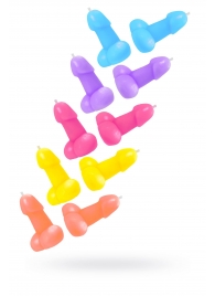 Набор из 10 разноцветных свечей в форме пениса - Pecado - купить с доставкой в Подольске