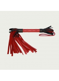 Красно-черная плетка из натуральной кожи - 51 см. - БДСМ Арсенал - купить с доставкой в Подольске